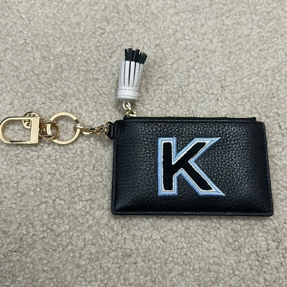 Tory Burch “K” initial key pouch card case